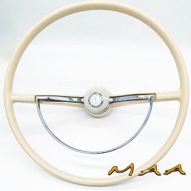 Volante do Fusca até 1974 modelo cálice e Karmann Ghia antigo com botão relógio de horas,  Marfim